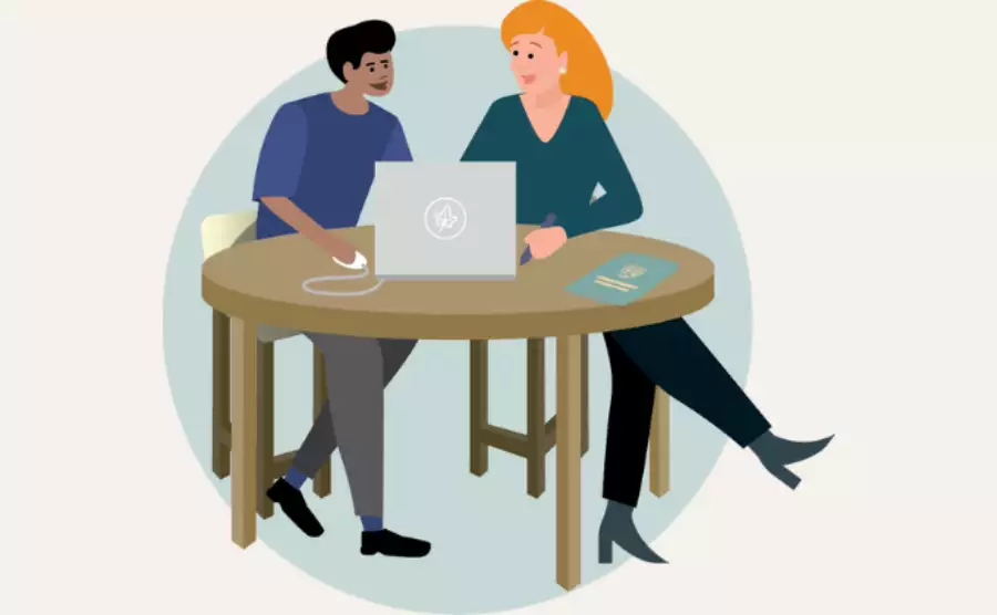 An illustration of a tutor building a bespoke GCSE English study plan for a student